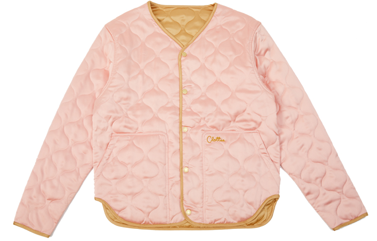 CLOT Tee Logo Quilted Collar Button-Up Jacket Unisex Pink CTJK20FCN405-PK