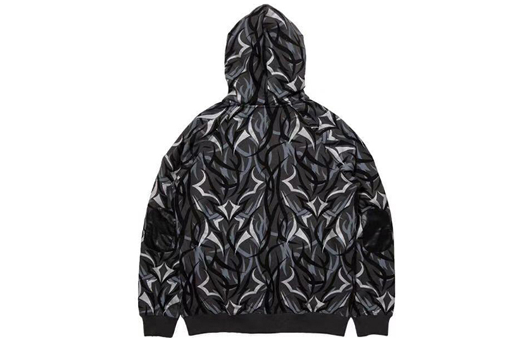 Lookbook CLOT x Alienegra 荊棘系列黑色幾何圖案拉鍊連帽上衣 男女款 CLHD19FW002