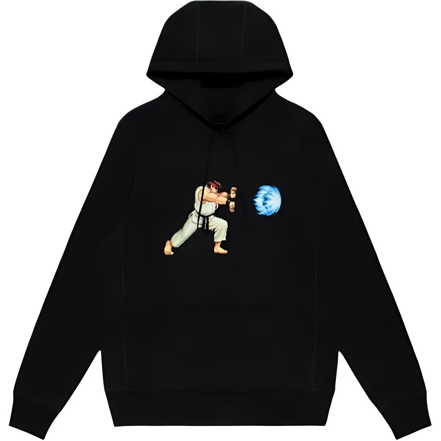 CLOT x ARCADE1UP Letter Cartoon Hoodie - Unisex Pullover Loose Fit Long Sleeve CLHD21FARC17-BL-OOM