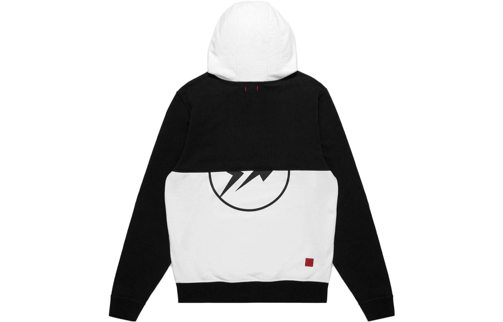 Lookbook CLOT x Fragment 設計 SS23 熊貓連帽衫 黑白 男女閃電標誌款式。 CLHD23SFM301