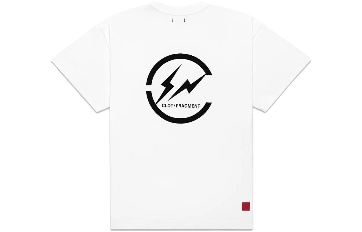 Lookbook CLOT x Fragment Design SS23 熊貓閃電標誌男女款白色T恤 CLTE23SFM101-WH