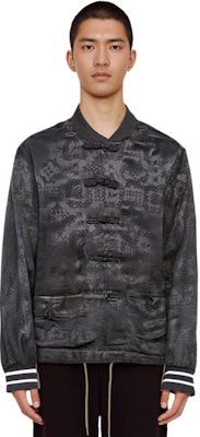 클로트 x 프라그먼트 디자인 유니섹스 블랙 실크 탕 재킷 FDCBSJ-BLK19-FW Shop 클로트 x 프라그먼트 디자인 유니섹스 블랙 실크 탕 재킷 FDCBSJ-BLK19-FW