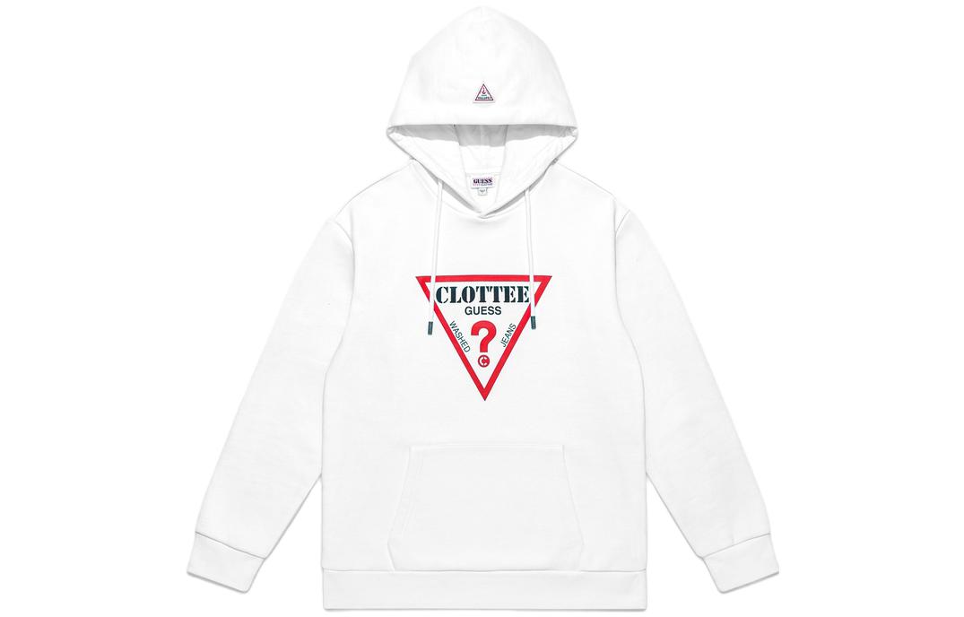 CLOT GUESS Hoodie with Front Letter Geometric Print Design CTHD21FG3004