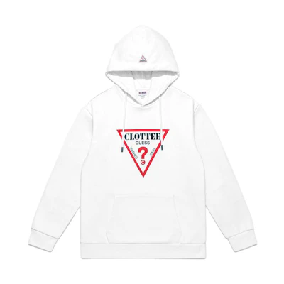 CLOT GUESS Hoodie with Front Letter Geometric Print Design CTHD21FG3004