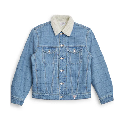 CLOT GUESS Logo Denim Jacket Outerwear Blue CTJK21FG4001