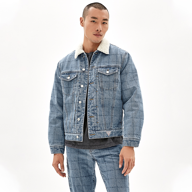 Purchase CLOT x GUESS 标志蓝色牛仔夹克外套 CTJK21FG4001