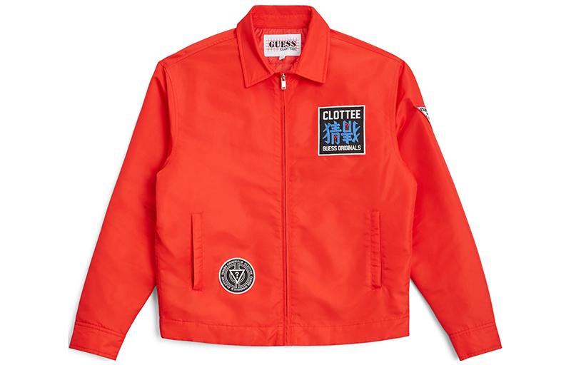 CLOT x GUESS Logo Print Collared Jacket Red CTJK21FG4002