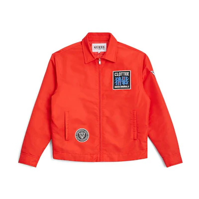 CLOT GUESS Logo Print Collared Jacket Red CTJK21FG4002