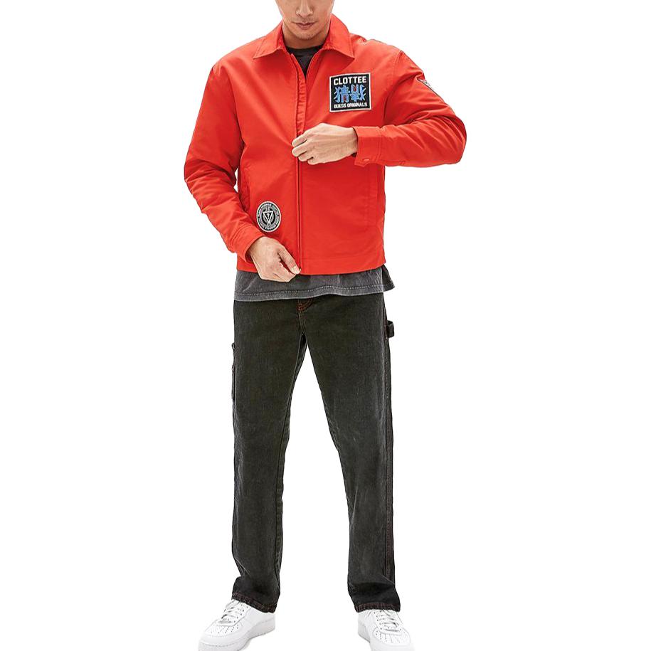 Purchase CLOT x GUESS 红色徽标印花翻领夹克 CTJK21FG4002