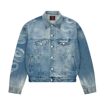 CLOT LUU DAN SS24 Blue Multi-Pocket Logo Print Cotton Jacket Unisex CLJK24S19DWDBL00