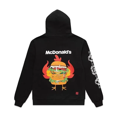 CLOT McDonald's SS23 Logo Burger Graphic Oversized Black Sweatshirt Unisex 6976162170056
