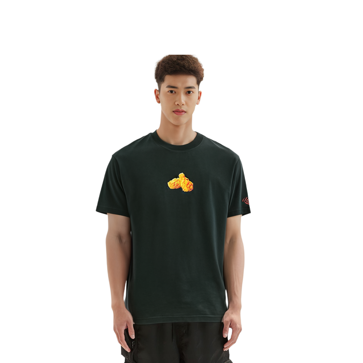 Sizing 클랏 x 맥스파이시 협업 치킨 윙 그래픽 블랙 반팔 티셔츠 CLTE23SMC108