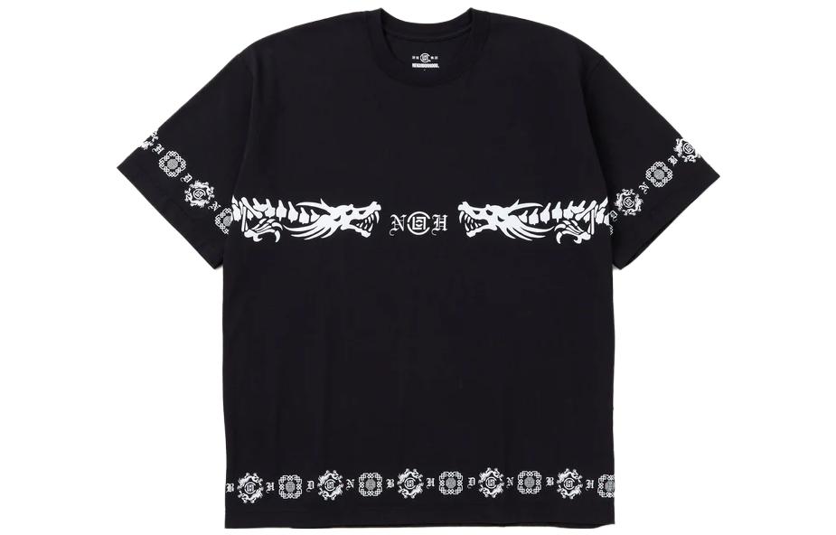 CLOT x Neighborhood FW23 Dragon Print Logo Trim Unisex Crewneck T-Shirt. 232PC20N-ST01S