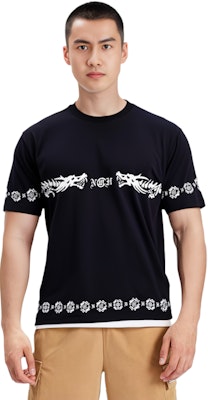 CLOT x 네이버후드 FW23 드래곤 로고 트림 유니섹스 크루넥 티셔츠. 232PC20N-ST01S Details for CLOT x 네이버후드 FW23 드래곤 로고 트림 유니섹스 크루넥 티셔츠. 232PC20N-ST01S