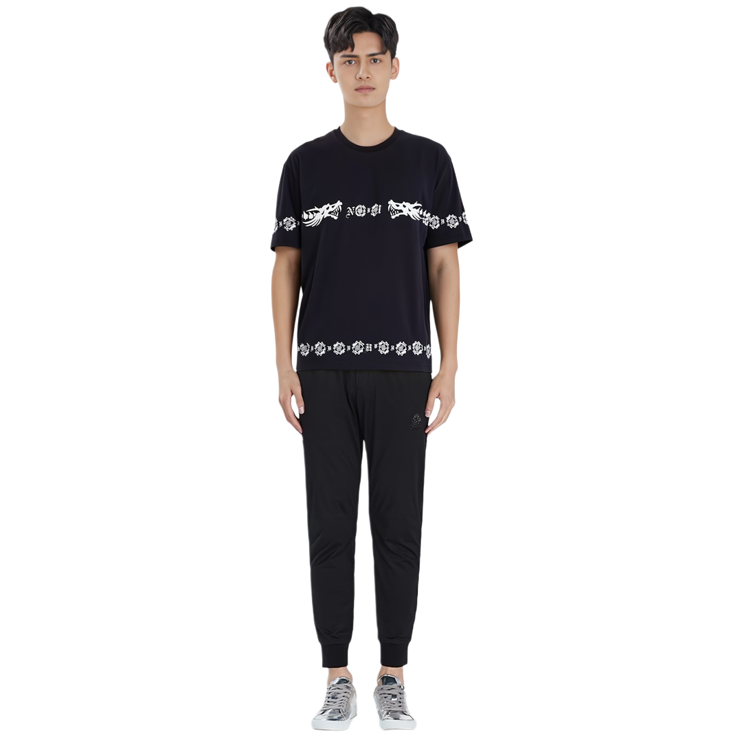 Cheap CLOT x 네이버후드 FW23 드래곤 로고 트림 유니섹스 크루넥 티셔츠. 232PC20N-ST01S