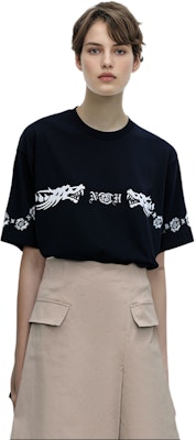 CLOT x 네이버후드 FW23 드래곤 로고 트림 유니섹스 크루넥 티셔츠. 232PC20N-ST01S 1