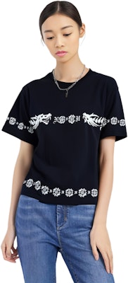 CLOT x 네이버후드 FW23 드래곤 로고 트림 유니섹스 크루넥 티셔츠. 232PC20N-ST01S 2