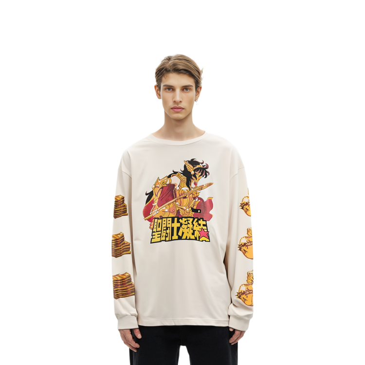 Shop CLOT x SAINT MICHAEL FW23 聖鬥士星矢長袖男女白色上衣 CO-STML-SDS-02