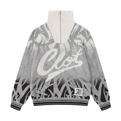 CLOT STAFFONLY FW23 Gradient Jacquard Knit Zip Jacket Unisex. CLKN23F01Y12-GY-003