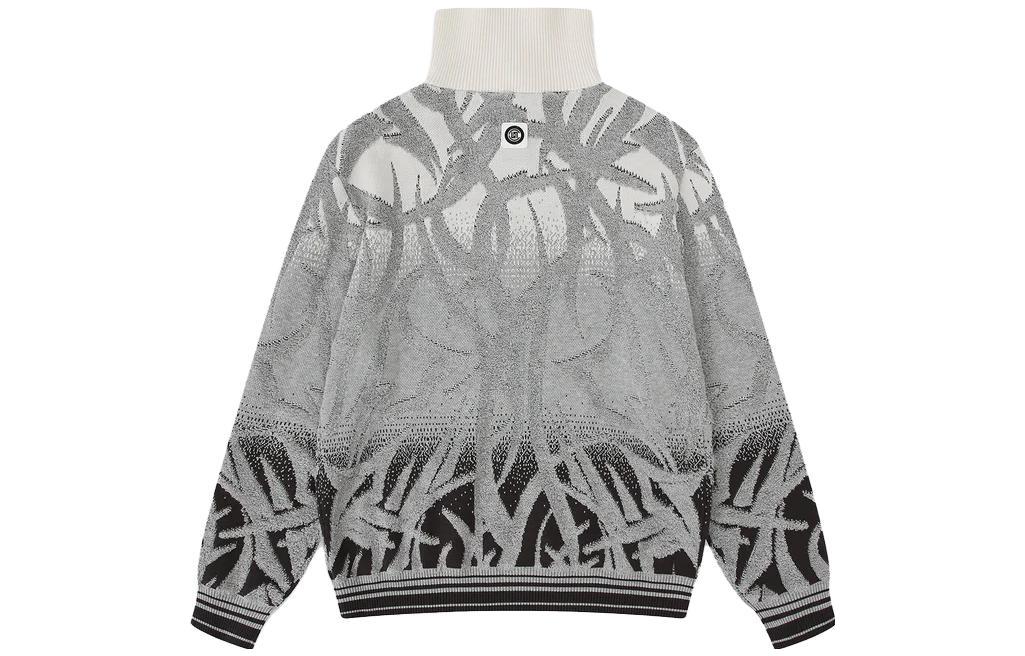 Lookbook CLOT x STAFFONLY FW23 그라데이션 자카드 니트 집업 재킷 유니섹스. CLKN23F01Y12-GY-003