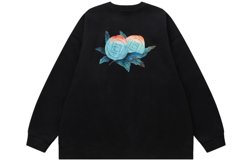 CLOTTEE by CLOT Rui Series Black Crewneck Sweatshirt Unisex Long Sleeve CTSS23F31020