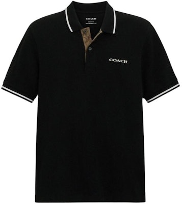 COACH Kaos Polo Hitam Kasual dengan Desain Logo Huruf. CO817-BLK Order COACH Kaos Polo Hitam Kasual dengan Desain Logo Huruf. CO817-BLK
