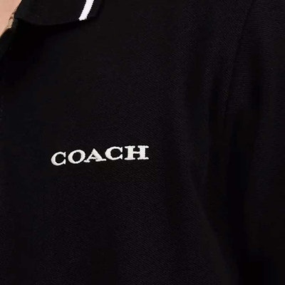 COACH Kaos Polo Hitam Kasual dengan Desain Logo Huruf. CO817-BLK Details for COACH Kaos Polo Hitam Kasual dengan Desain Logo Huruf. CO817-BLK