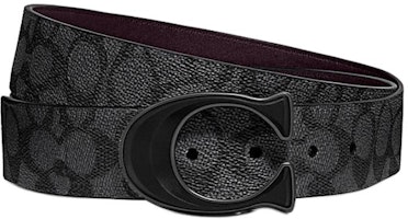 COACH Black Coated Canvas Leather Belt 3.8CM 76428 FDA 42 COACH Black Coated Canvas Leather Belt 3.8CM 76428 FDA 42