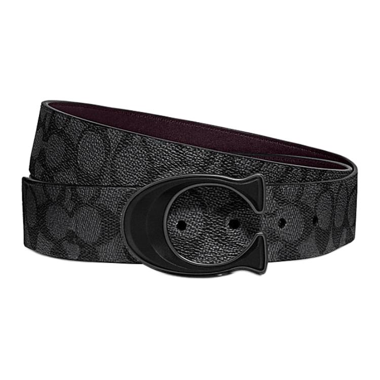 Order COACH Sabuk Kulit Kanvas Hitam 3.8CM 76428 FDA 42