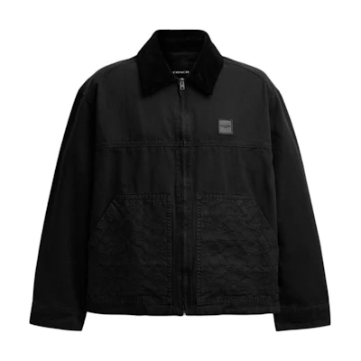 COACH Black Cotton Zip-Up Jacket CW691-BLK