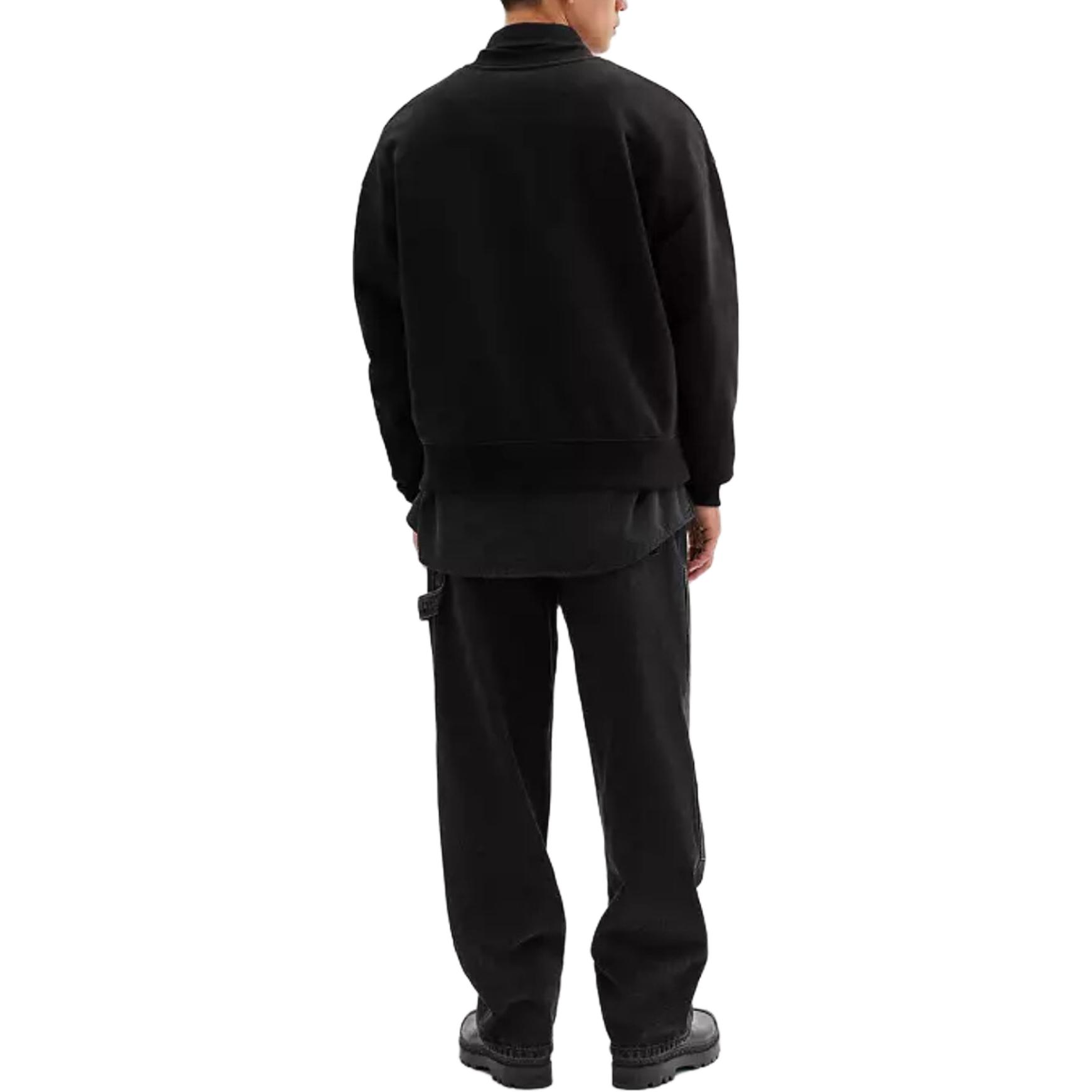 Shop COACH Crewneck Hitam Lengan Panjang dengan Cetakan Huruf Solid. CL646-BLK