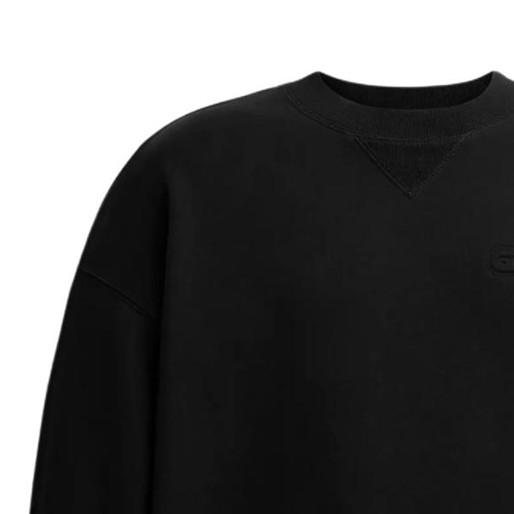 Details for COACH Crewneck Hitam Lengan Panjang dengan Cetakan Huruf Solid. CL646-BLK
