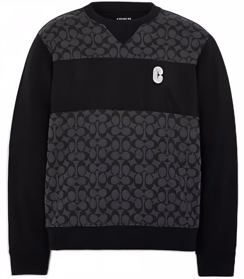 coach-black-crewneck-sweatshirt-with-letter-print-patchwork-design-c7816-blk