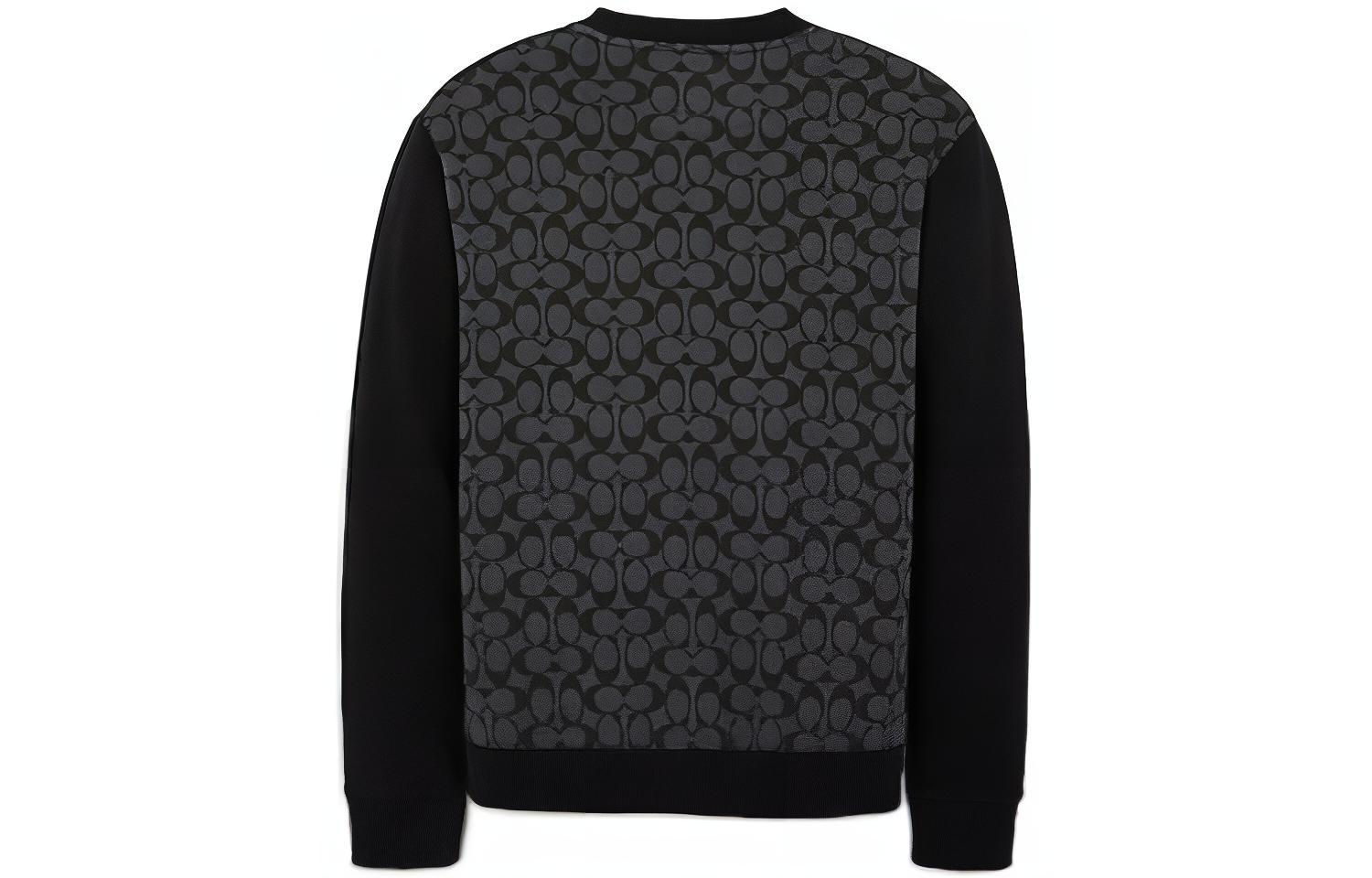 Lookbook COACH 黑色字母贴布设计圆领卫衣。 C7816-BLK