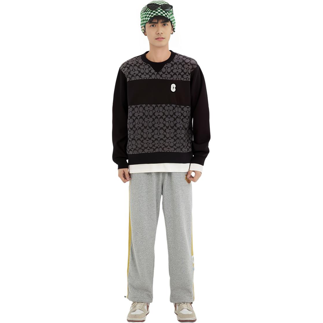 Purchase COACH 黑色字母贴布设计圆领卫衣。 C7816-BLK