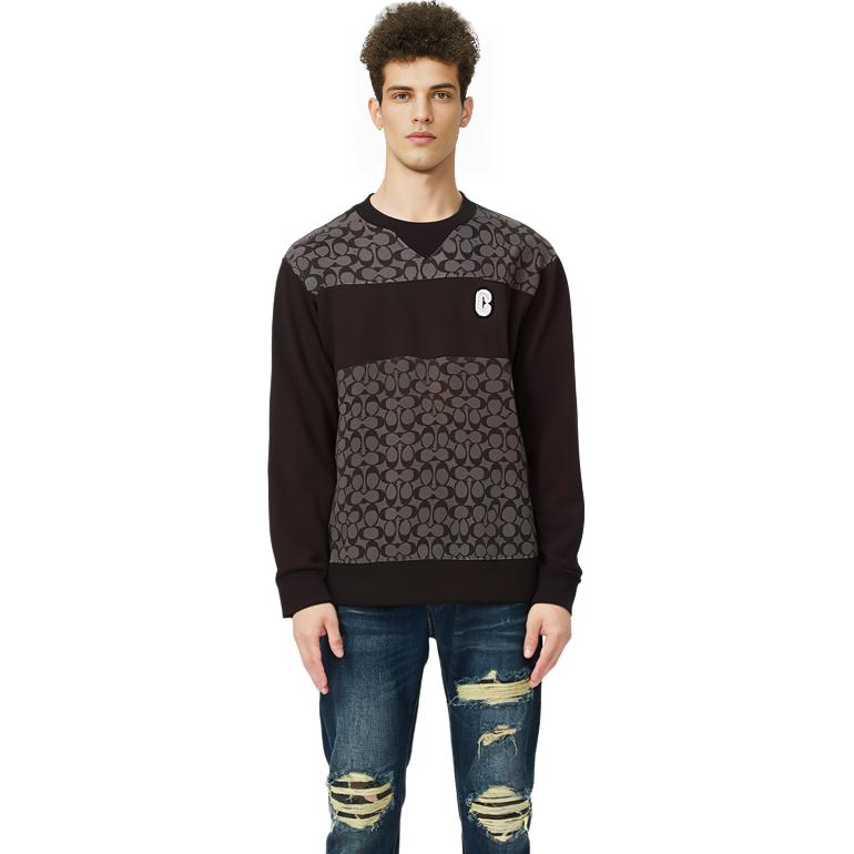 Details for COACH 黑色字母贴布设计圆领卫衣。 C7816-BLK