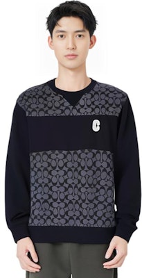 COACH 黑色字母贴布设计圆领卫衣。 C7816-BLK Sizing COACH 黑色字母贴布设计圆领卫衣。 C7816-BLK