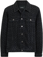 COACH Black Denim Jacket with All-Over Logo Print. C0918-PC5 COACH Black Denim Jacket with All-Over Logo Print. C0918-PC5