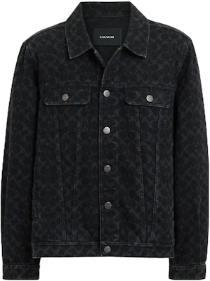 コーチ ブラックデニムジャケット オールオーバーロゴプリント入り C0918-PC5 Buy コーチ ブラックデニムジャケット オールオーバーロゴプリント入り C0918-PC5