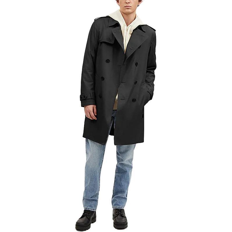 Shop COACH  Black Double-Breasted Long Sleeve Trench Coat. CQ504-BLK