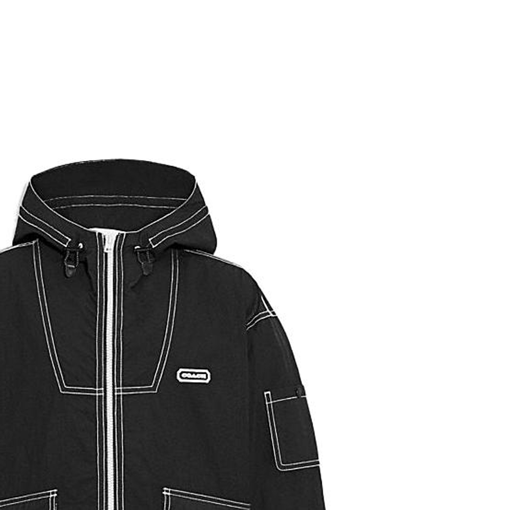 COACH  Black Hoodie Jacket with Contrast Stitching Casual Style. C9906-A0R 圖 7