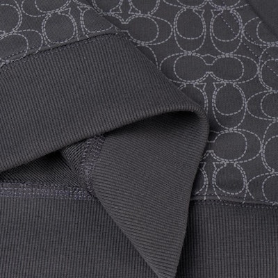 COACH Black Hoodie with Logo Letter Print and Drawstring Design. CM830-BLK 1