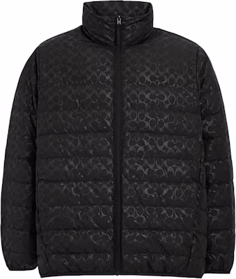 COACH Black Jacquard High-Neck Zipper Down Jacket SS24 CT730-BLK Buy COACH Black Jacquard High-Neck Zipper Down Jacket SS24 CT730-BLK