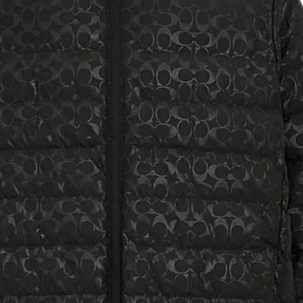 Details for COACH  Black Jacquard High-Neck Zipper Down Jacket SS24 CT730-BLK