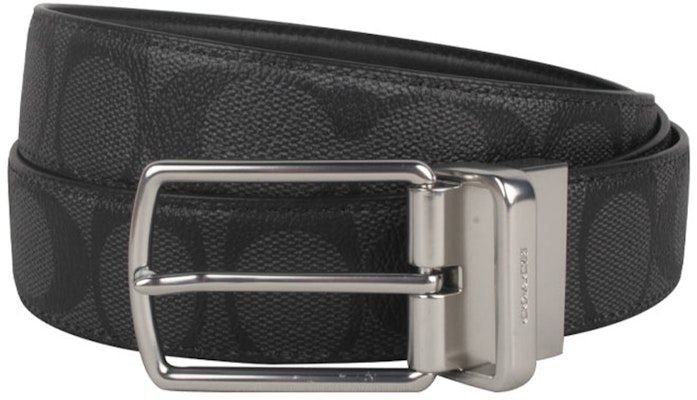 COACH ブラックレザーベルト プリントデザイン ピンバックル 幅2.8cm CQ077-CQBK Lookbook COACH ブラックレザーベルト プリントデザイン ピンバックル 幅2.8cm CQ077-CQBK