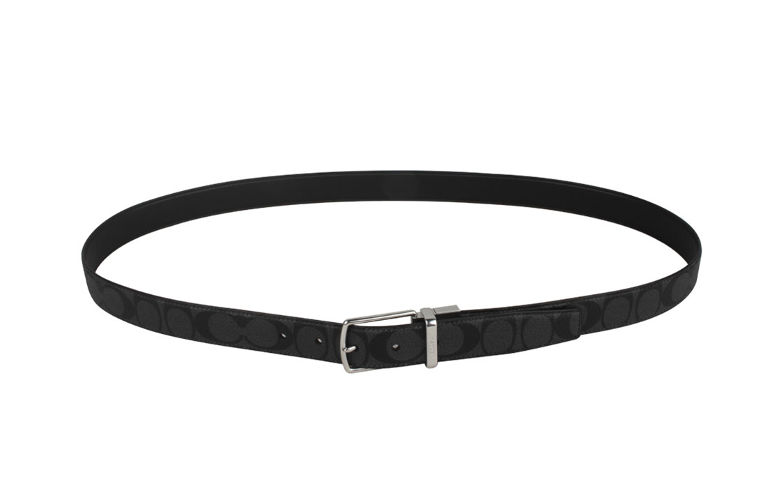 Purchase COACH ブラックレザーベルト プリントデザイン ピンバックル 幅2.8cm CQ077-CQBK