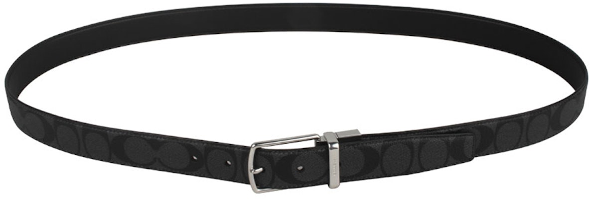 COACH ブラックレザーベルト プリントデザイン ピンバックル 幅2.8cm CQ077-CQBK Purchase COACH ブラックレザーベルト プリントデザイン ピンバックル 幅2.8cm CQ077-CQBK