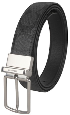 COACH ブラックレザーベルト プリントデザイン ピンバックル 幅2.8cm CQ077-CQBK Details for COACH ブラックレザーベルト プリントデザイン ピンバックル 幅2.8cm CQ077-CQBK