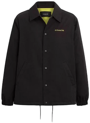 COACH Black Letter Print Single-Breasted Jacket with Turn-Down Collar. CK508-BLK Order COACH Black Letter Print Single-Breasted Jacket with Turn-Down Collar. CK508-BLK