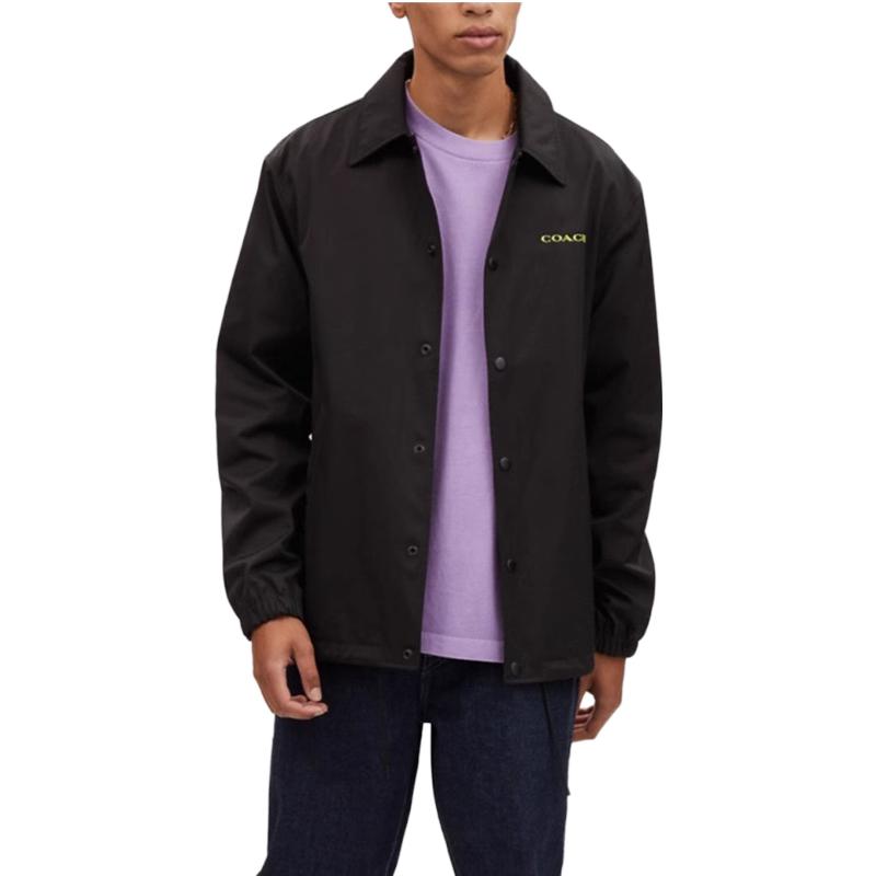 COACH  Black Letter Print Single-Breasted Jacket with Turn-Down Collar. CK508-BLK 圖 3